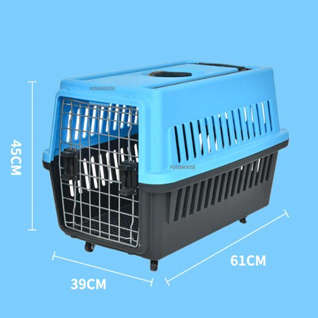 Caixa de Transporte Respirável para Pequenos Animais de Estimação - Carrinho Portátil para Cães e Gatos