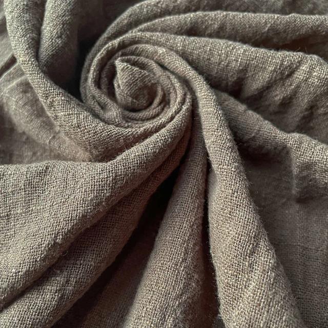 Tecido Orgânico de Linho Colorido 45x125cm - Crepe Slub Enrugado para DIY e Costura de Roupas