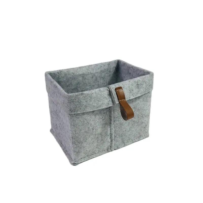 Cestas De Armazenamento De Tecido De Feltro Nórdico, organizador do desktop, cesta de flores decorativas, brinquedos infantis - Image 1