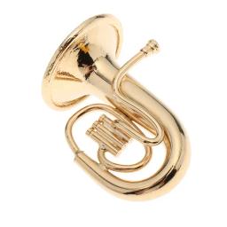 Tuba instrumento musical modelo, Golden Dollhouse decoração, 1:12 - Image 4