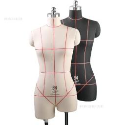 Manequim De Costura De Nível Profissional Para Mulheres, Capa De Algodão Criativa, Pode Ser Pinado Metade Do Corpo, Costureira Manequins Matel Base - Image 1