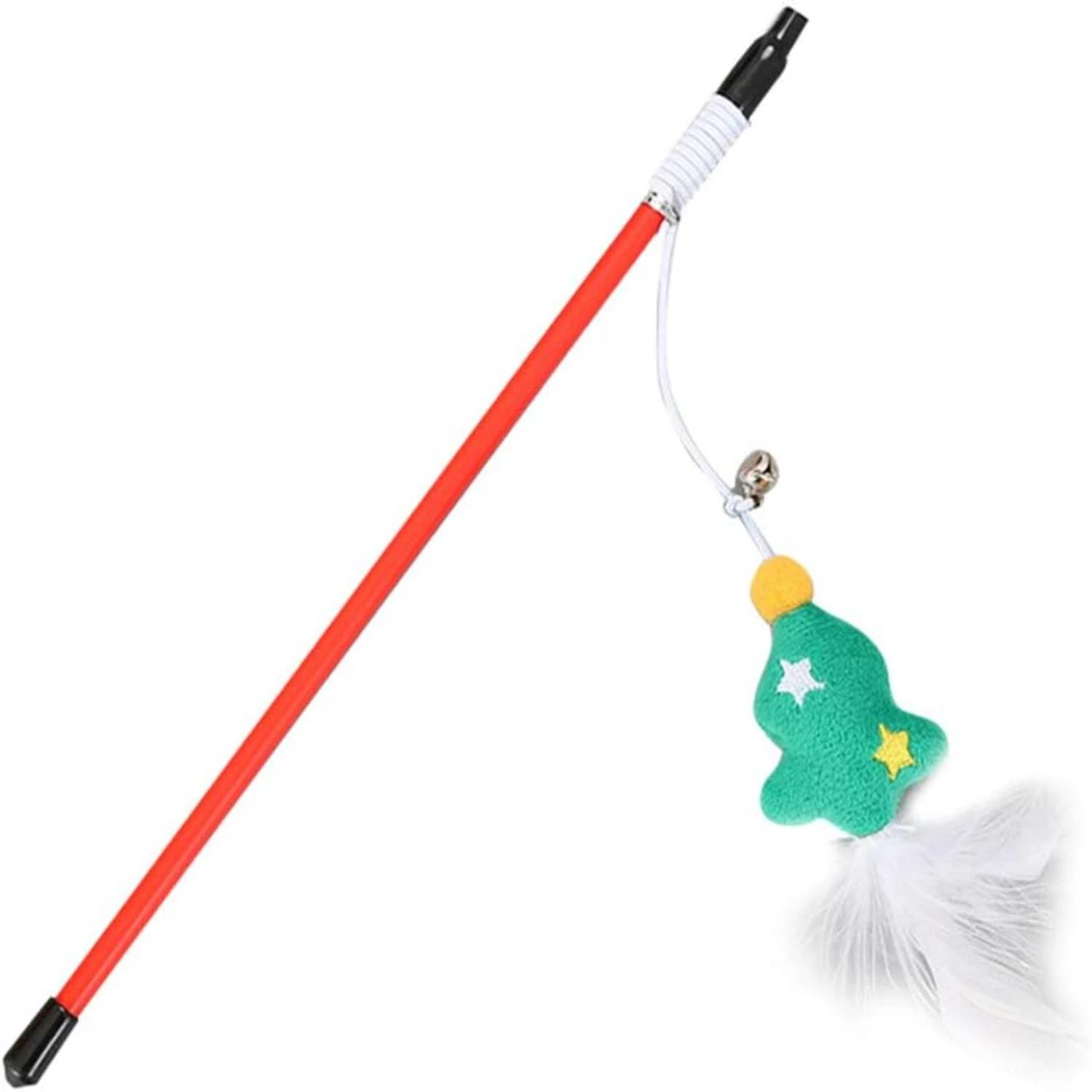 Smallwoodi-brinquedo interativo Teaser Wand Stick para animais de estimação, árvore de Natal perfeita, gatos e gatinhos, animais brincalhões, Gi - Image 1