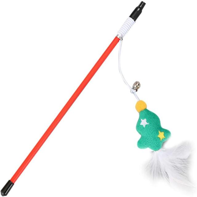Brinquedo Interativo Teaser Wand Stick Smallwoodi: A Árvore de Natal Perfeita para Gatos e Gatinhos Brincalhões