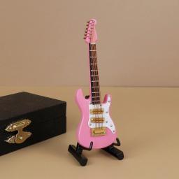 Mini guitarra em miniatura instrumentos musicais réplica mini elétrico baixo ukulele mandolin dollhouse acessórios coleção - Image 6