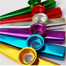 Lightweight Metal Kazoo Flauta para iniciantes, portáteis, amantes da música, instrumento de sopro, design simples, Kazoos, 1-10pcs - Image 4