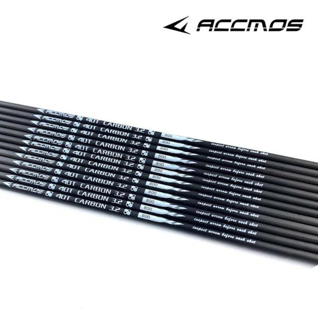 Tubo do eixo da espinha do carbono para Recurve, arco composto, caça, ID3.2mm, 350, 400, 500, 550, 600, 650, 700, 750, 800, 900, 1000, 40 toneladas, 6-12 PCes