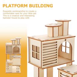 Escada De Madeira Com Plataforma Para Pequenos Animais De Estimação, Premium Hamster House, Pet Exercise, Fun and Safe - Image 2
