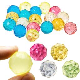 5 pçs diversão diamante bounce bola arco-íris cor bola de borracha elástica das crianças flutuando na água pedra preciosa twister brinquedo presente - Image 2