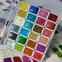 Laser Sólida Pintura Aquarela, Escova de Caligrafia, Cor Mágica, Linha Pintura Traçado, Prego Aquarelle Art Supplies, 12 Cores, 1ml - Image 1
