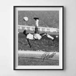 Brasil Futebol Legend Pele Bicicleta Kick Poster Vintage Football King Canvas Prints Pintura Imagem para quarto Home Wall Decor - Image 1