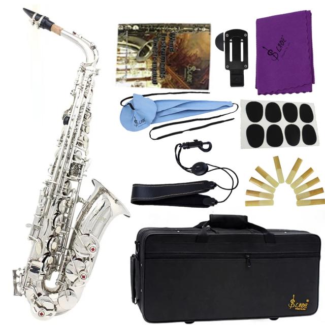 Saxofone Alto Eb de Alta Qualidade com Concha de Abalone e Caixa Elegante