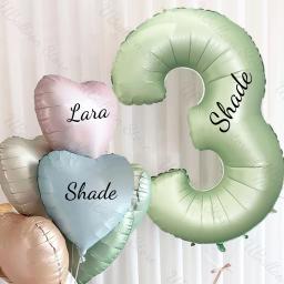 Balões de aniversário personalizados, verde oliva, decoração de festa de aniversário, verde sábio, 1 conjunto, 2, 3, 4, 5, 6, 7, 8, 9, 1 conjunto - Image 1
