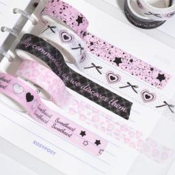 Fita Washi para Scrapbooking Journal, Fitas Adesivas Decorativas, Adesivo Material DIY, Papelaria Bonito Coração Menina, Sweet Cool, 5 Rolo por Lote - Image 1