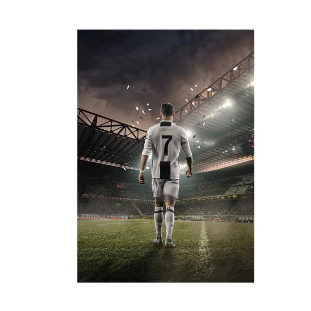 Poster Artístico de Atletas Modernos: Imagens de Estrelas do Futebol em Lona para Decoração de Parede na Sala de Estar