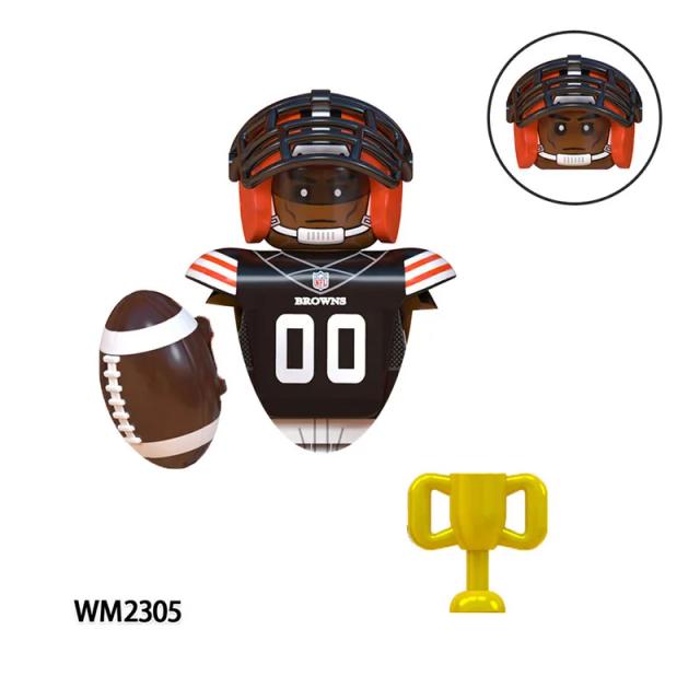 Conjunto de 24 Mini Figuras de Ação de Esportes: Futebol, Rugby e Basquete em Blocos de Construção NFL