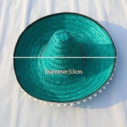Chapéu de festa mexicano colorido de borda larga chapéus de palha masculino feminino verão ao ar livre chapéu de sol sombrero decoração de festa de halloween - Image 5
