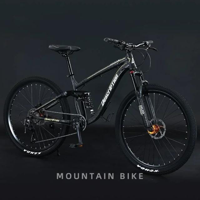 Bicicleta MTB Aço Carbono 26/27.5 Polegadas Freio a Disco Suspensão Dianteira