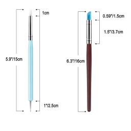 5 pçs ferramenta de escultura em argila de silicone para escova modelagem pontilhando arte do prego cerâmica ferramenta de argila diy escultura ferramentas - Image 5