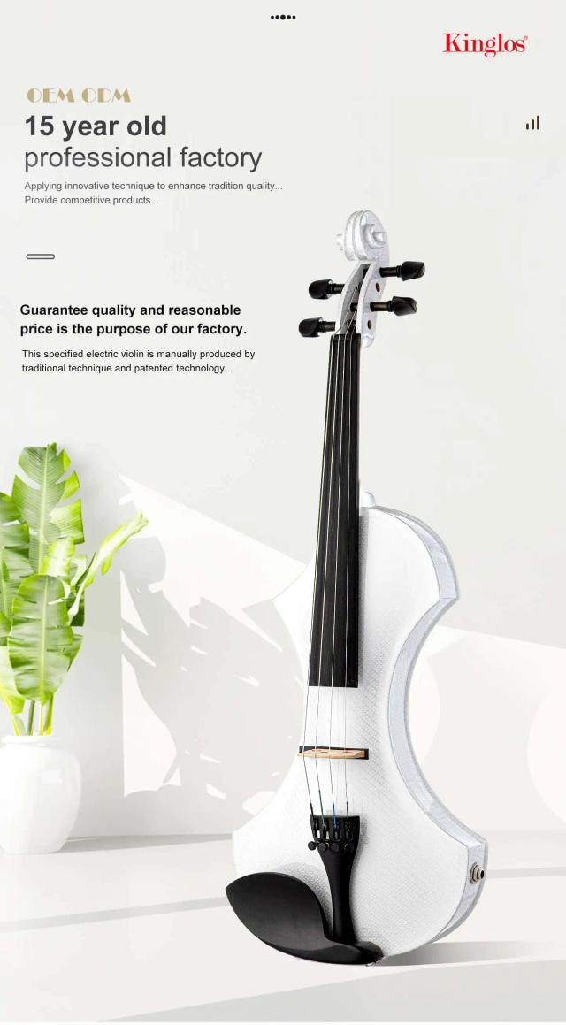 Violino Elétrico 4/4 de Alta Qualidade com Corpo em Spruce, Caso Impermeável e Arco Inclusos