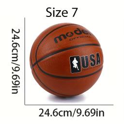 1pc oficial adulto adolescente basquete-marrom tamanho 4/5/6/7 basquete-borracha durável interior/exterior bola de jogo profissional - Image 5