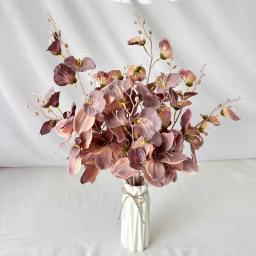 Buquê De Flor De Orquídea Rosa Artificial, Impressão 3D, Arranjo Floral Acessórios, Decoração De Casa, Adereços De Foto Do Evento, Fontes Do Casamento - Image 5