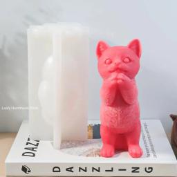 Molde De Silicone De Vela Grande Gato Bonito, Aromaterapia 3D, Artesanato De Gesso, Cozimento De Chocolate DIY, Fabricação De Blocos De Gelo - Image 3