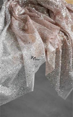Tecido de lantejoulas brilhante para decoração de fundo, Gradiente DIY, Tecido Designer para Palco, Tecido Dress Designer, Allover Bronzing Silver to Pink - Image 3