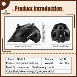 PEMILA-Capacete de Ciclismo com Proteção Orelha Removível, Boné de Segurança, Bicicleta de Estrada, BTT, Corrida, Quente, 4 Estações, 2 em 1 - Image 2