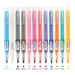 Conjunto Marcador de Tinta Acrílica, 12 Tintas Coloridas, Adequado para Pintura de Rocha, Vidro, Madeira, Papel Preto, Scrapbook Artesanato, Chri, 12Pcs - Image 4