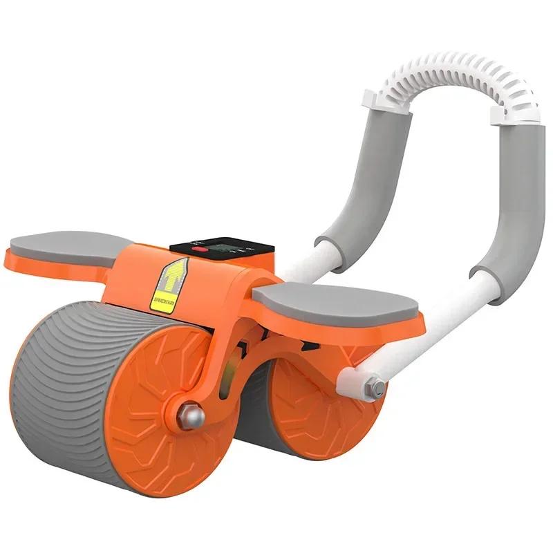 Rolo abdominal de treino abdominal cronometrado digital Rolo abdominal de rebote automático com suporte de cotovelo e joelheiras - Image 1