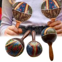 Martelo de areia artesanal Natural Coconut Shell, percussão profissional, instrumento musical para meninos e meninas, hand shaker, maracas, 1pc - Image 3