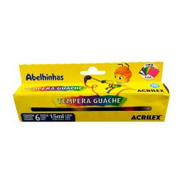 Tinta Guache 15ML Com 6 Cores Acrilex - Image 2