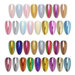 4-6 Cores de Ouro Prata Espelho Em Pó Efeito Metálico Sólida Nail Art Glitter Mermaid Rainbow Chrome Pigments DIY Decoração * GH-41 - Image 3