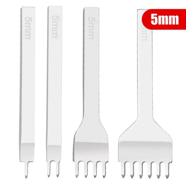 Conjunto Completo de Ferramentas para Trabalhos em Couro - 4 ou 6 Peças para Escultura, Costura e Acabamento de Bordas