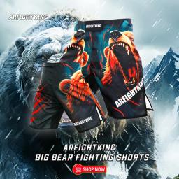 MMA Poliéster Quick Dried Muscle Bear, Artes Marciais Mistas, Treinamento de Boxe, Luta, Jiu-jitsu, XXS-XL, 5 Minute Shorts - Image 2