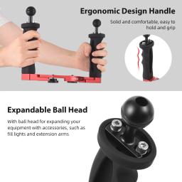 Dual Handle Camera Diving Rig, Handheld, impermeável, bandeja subaquática, estabilizador, habitação, suporte para GoPro, Canon, Sony, Nikon, DSLR - Image 5
