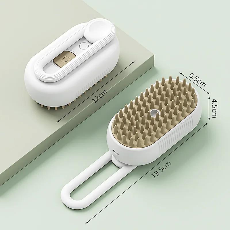 Pet escova a vapor com spray fumegante para cães e gatos, depilação, grooming suprimentos acessórios, 3 em 1 - Image 1