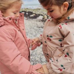 Konges slojd 2025 inverno bebê meninas cereja com capuz jaquetas de esqui macacão conjuntos meninas à prova dwindproof água vento resistente ao frio casaco - Image 3