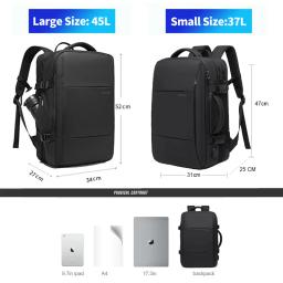 Bange mochila de viagem masculina, mochila escolar expansível com usb, grande capacidade 17.3, laptop, à prova d'água, moda - Image 3
