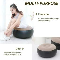 Sofá inflável do saco de feijão do lazer, Conjunto de sofá preguiçoso, Cama reclinável dobrável ao ar livre, assento macio, Footstool Tatami, cadeira do quarto, moda - Image 5