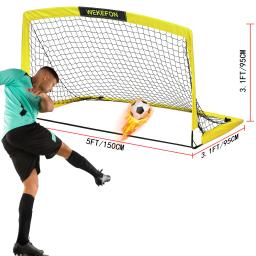Rede portátil do futebol do objetivo do futebol para adultos e juventude, treinamento indoor e exterior, alvo, alvo, parque infantil, quintal, 5x3.1' - Image 3