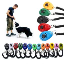 Produtos para animais de estimação gato cão treinamento clicker plástico novos cães clique trainer ajuda ajustável alça de pulso som chaveiro cão repeller - Image 1