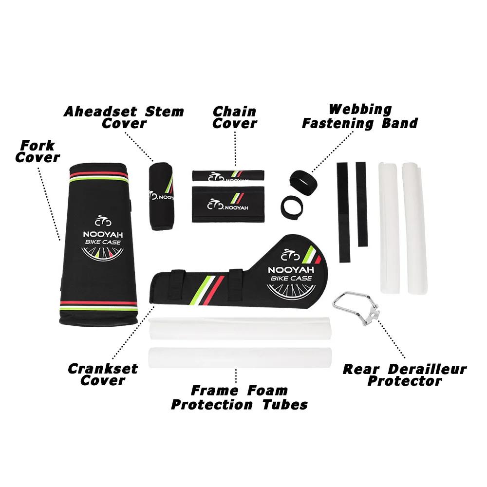 NOOYAH Kits de Proteção para Bicicletas Conjunto de Proteção para Quadro de Bicicleta Acessórios de Transporte para Bicicleta de Estrada MTB Ferramenta de Transporte Capa para Garfo, Corrente e Manivela de Bicicleta - Image 1