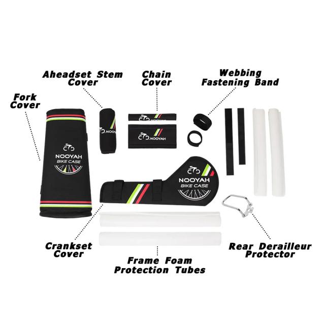 Kits de Proteção NOOYAH para Bicicletas: Acessórios Completos para Quadro, Garfo, Corrente e Manivela em Transporte Seguro