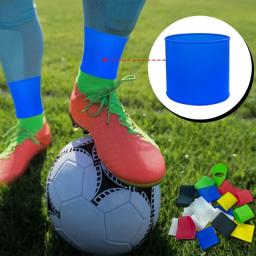 1 par caneleiras futebol, tiras silicone, suporte prático para caneleiras, faixas para futebol, corrida, ciclismo, - Image 3
