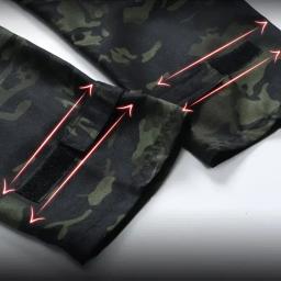 Conjuntos de caça resistentes ao desgaste dos homens camo primavera outono multi-bolso ternos de treinamento masculino treinamento ao ar livre conjunto de carga de pesca - Image 4