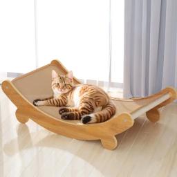 Placa de arranhão de madeira para gatos, Resistente ao desgaste, Arranhador, Brinquedos reclináveis, Arranhador resistente ao desgaste, Arranhador de gatos - Image 1