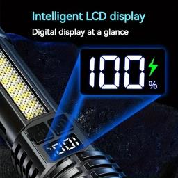 Lanterna LED Recarregável, Alta Potência, Zoom Telescópico, Bateria Embutida, Ao Ar Livre, Emergência, Acampamento, Pesca, Tocha - Image 2