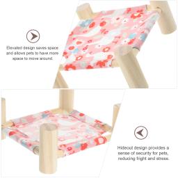 Rede elevada destacável do animal de estimação, Cama de dormir respirável, Cama confortável dos desenhos animados, Lavável, Multiuso, Coelho, Hamster - Image 6