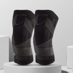 Joelheira Elástica Esportiva Pressurizada para Homens e Mulheres, Joelheiras, Suporte Fitness Gear, Basquete, Voleibol, Brace Protector Bandage, 1 Par - Image 5